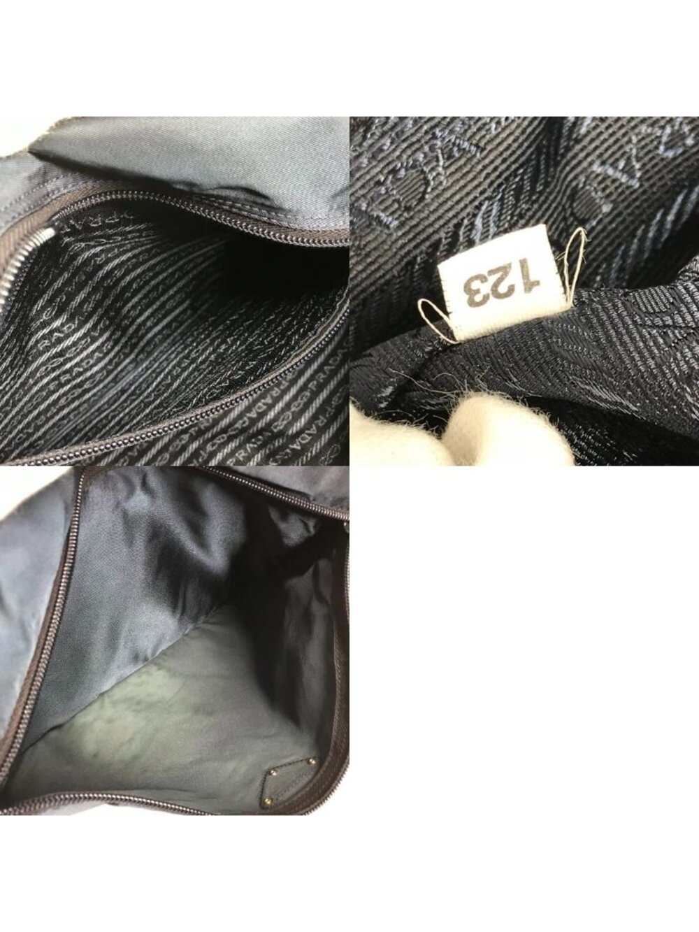 Prada Shoulder Bag Triangle Logo Nylon Navy - Picture 9 of 9